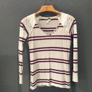 {We The Free} Lace & Rugby Striped Top